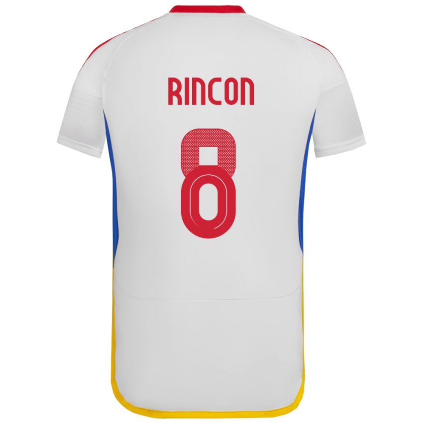 Hombre Camiseta Venezuela Tomás Rincón #8 Blanco 2ª Equipación 24-26 La Camisa México