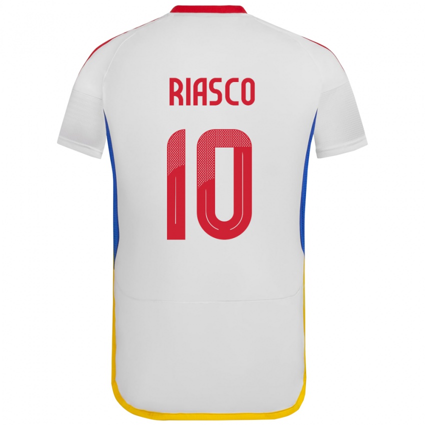 Hombre Camiseta Venezuela José Riasco #10 Blanco 2ª Equipación 24-26 La Camisa México