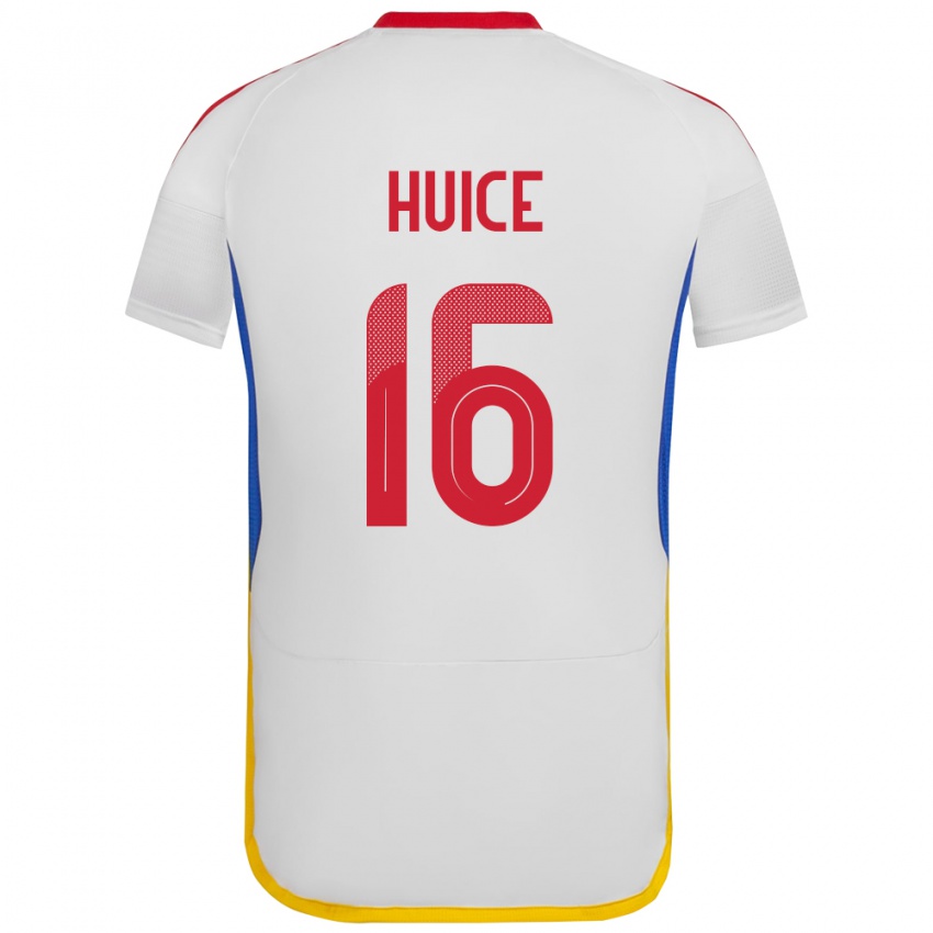 Hombre Camiseta Venezuela Frangel Huice #16 Blanco 2ª Equipación 24-26 La Camisa México