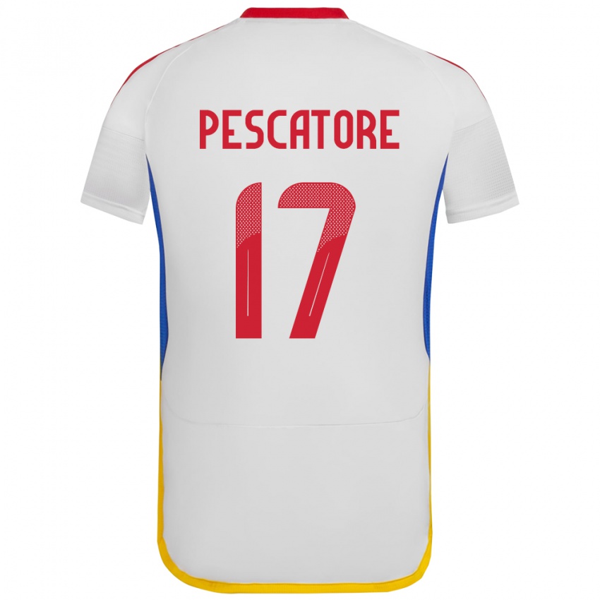 Hombre Camiseta Venezuela Camila Pescatore #17 Blanco 2ª Equipación 24-26 La Camisa México