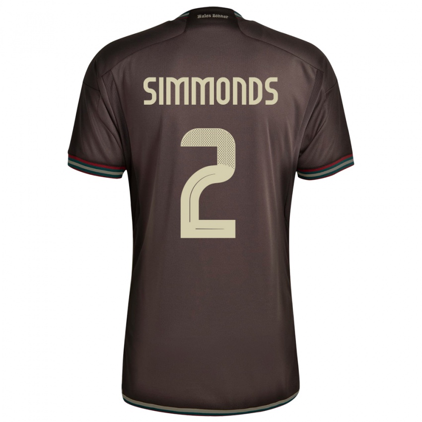 Hombre Camiseta Jamaica Nicholas Simmonds #2 Marrón Noche 2ª Equipación 24-26 La Camisa México