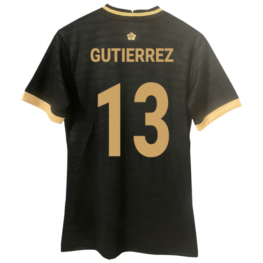 Hombre Camiseta Panamá Mickeylis Gutiérrez #13 Negro 2ª Equipación 24-26 La Camisa México