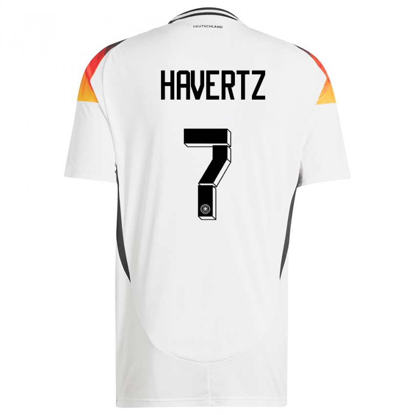 Mujer Camiseta Alemania Kai Havertz #7 Blanco 1ª Equipación 24-26 La Camisa México