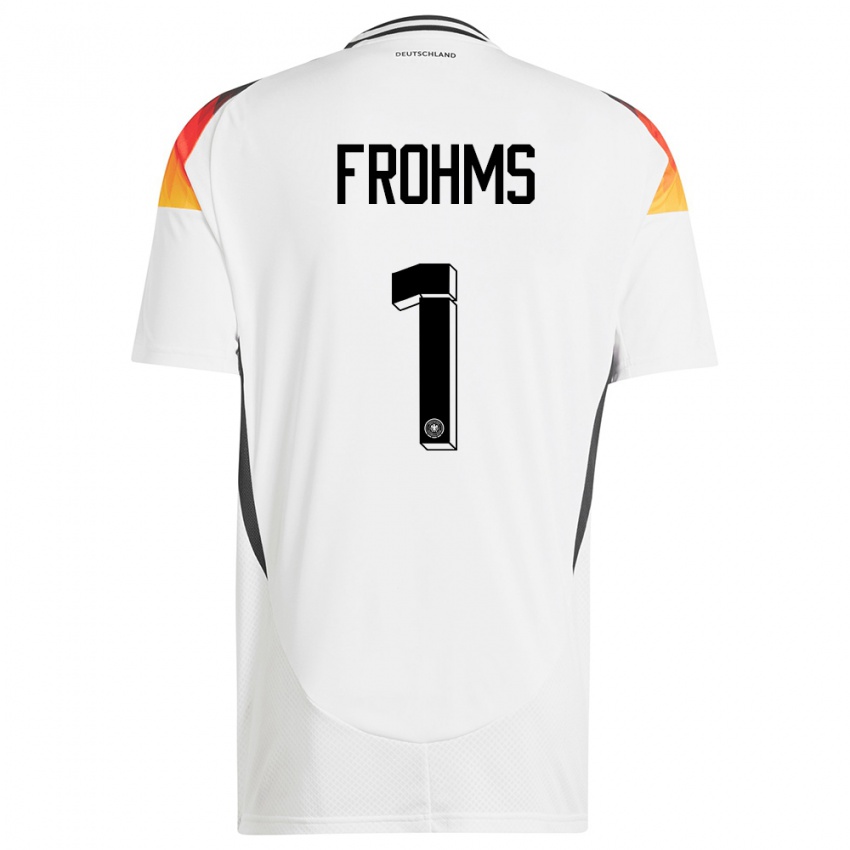 Mujer Camiseta Alemania Merle Frohms #1 Blanco 1ª Equipación 24-26 La Camisa México