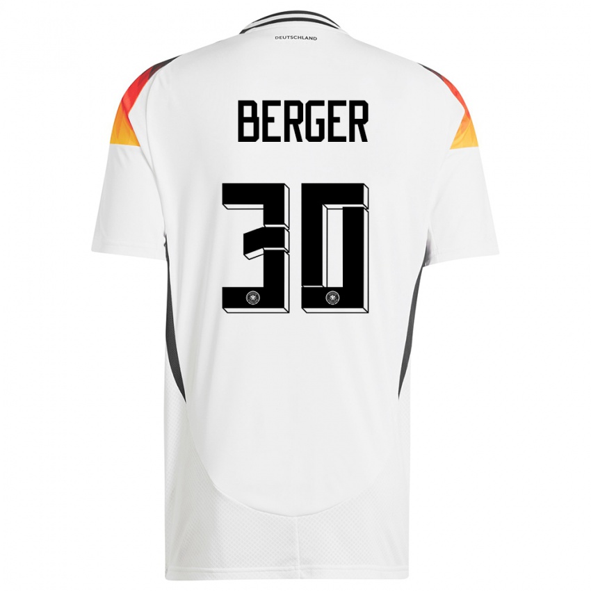 Mujer Camiseta Alemania Ann Katrin Berger #30 Blanco 1ª Equipación 24-26 La Camisa México