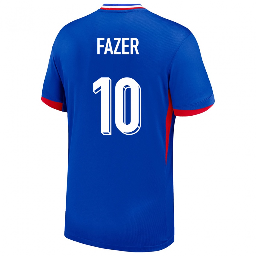 Mujer Camiseta Francia Laurina Fazer #10 Azul 1ª Equipación 24-26 La Camisa México