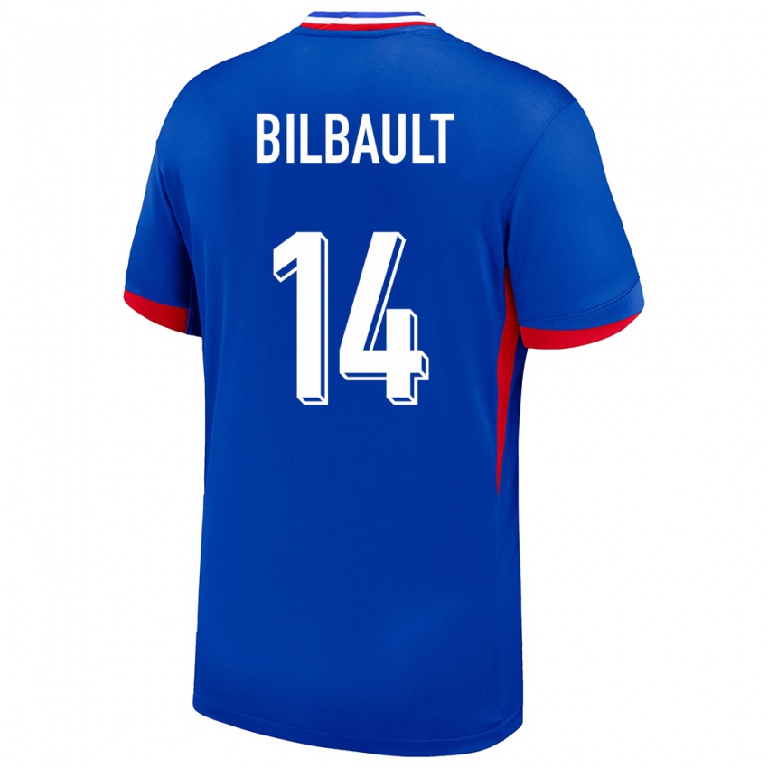 Mujer Camiseta Francia Charlotte Bilbault #14 Azul 1ª Equipación 24-26 La Camisa México