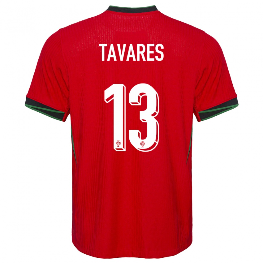 Mujer Camiseta Portugal Nuno Tavares #13 Rojo 1ª Equipación 24-26 La Camisa México