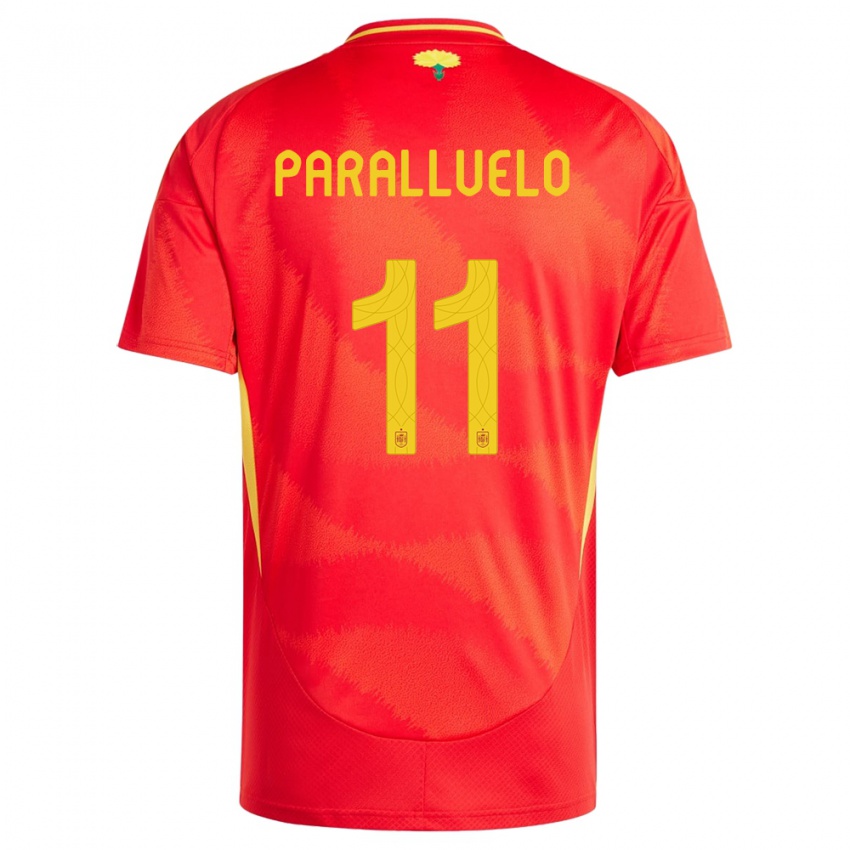 Mujer Camiseta España Salma Paralluelo #11 Rojo 1ª Equipación 24-26 La Camisa México