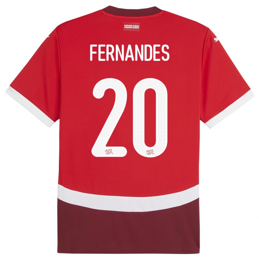 Mujer Camiseta Suiza Edimilson Fernandes #20 Rojo 1ª Equipación 24-26 La Camisa México