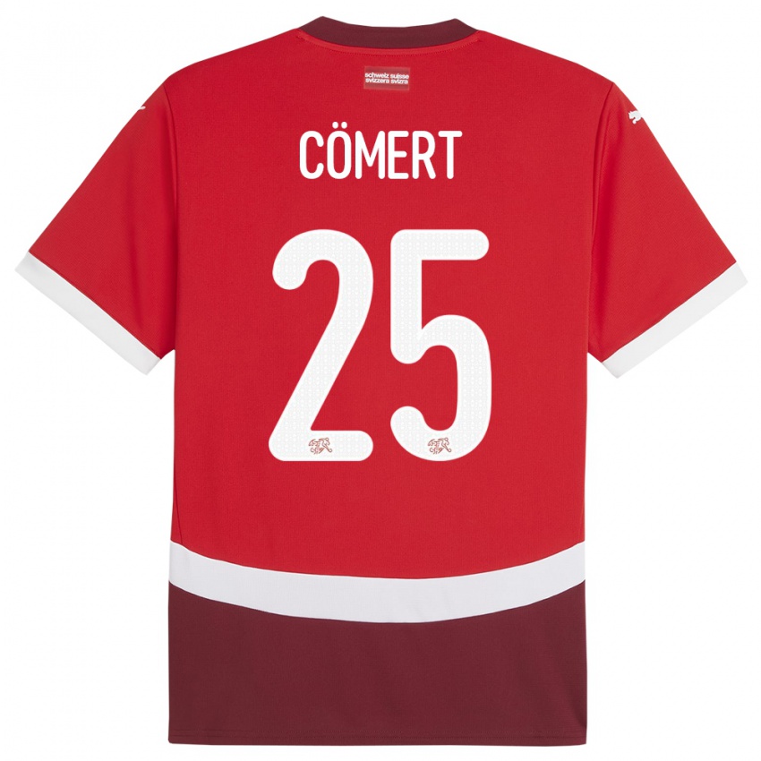Mujer Camiseta Suiza Eray Comert #25 Rojo 1ª Equipación 24-26 La Camisa México