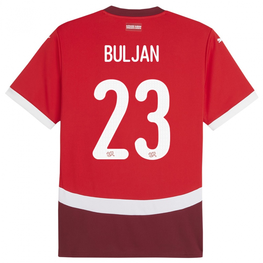 Mujer Camiseta Suiza Leo Buljan #23 Rojo 1ª Equipación 24-26 La Camisa México