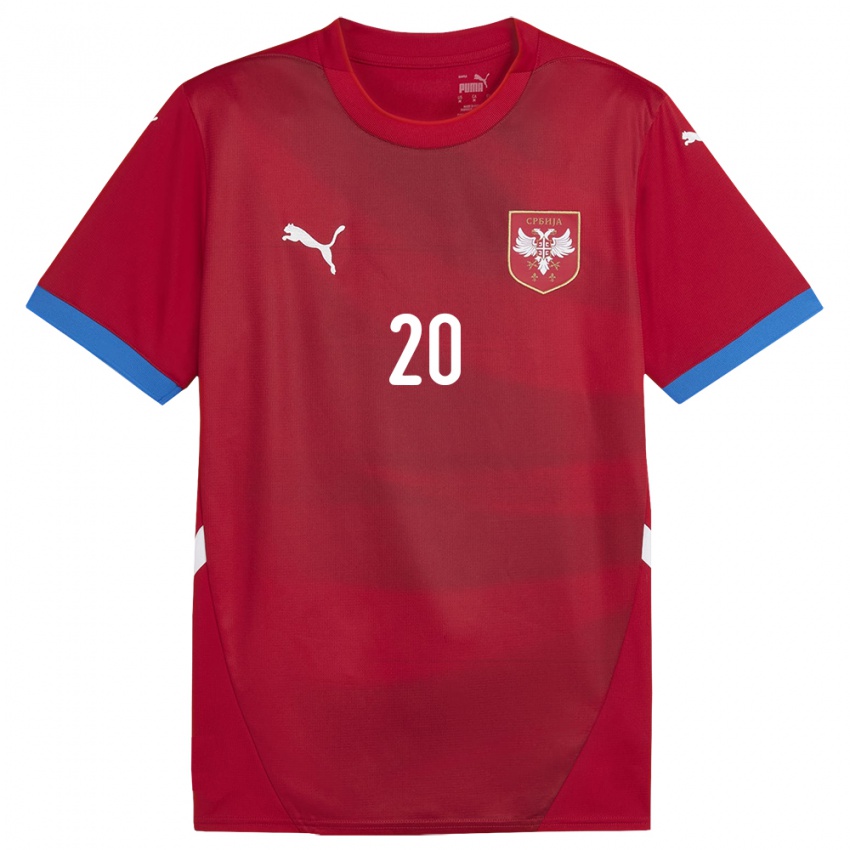 Mujer Camiseta Serbia Tijana Filipovic #20 Rojo 1ª Equipación 24-26 La Camisa México