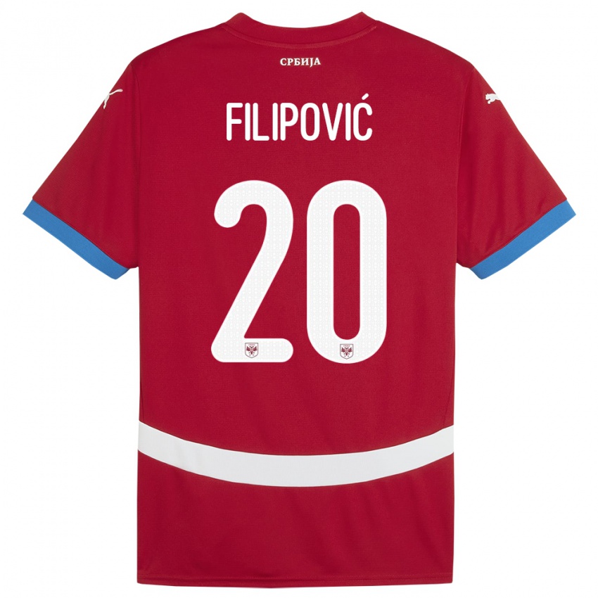 Mujer Camiseta Serbia Tijana Filipovic #20 Rojo 1ª Equipación 24-26 La Camisa México