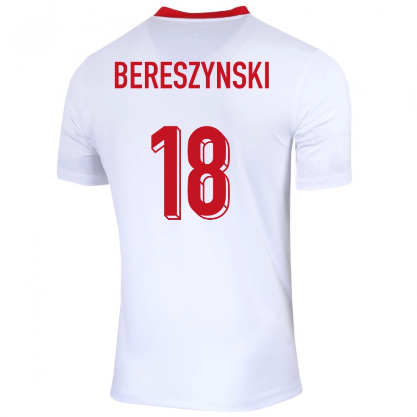 Mujer Camiseta Polonia Bartosz Bereszynski #18 Blanco 1ª Equipación 24-26 La Camisa México