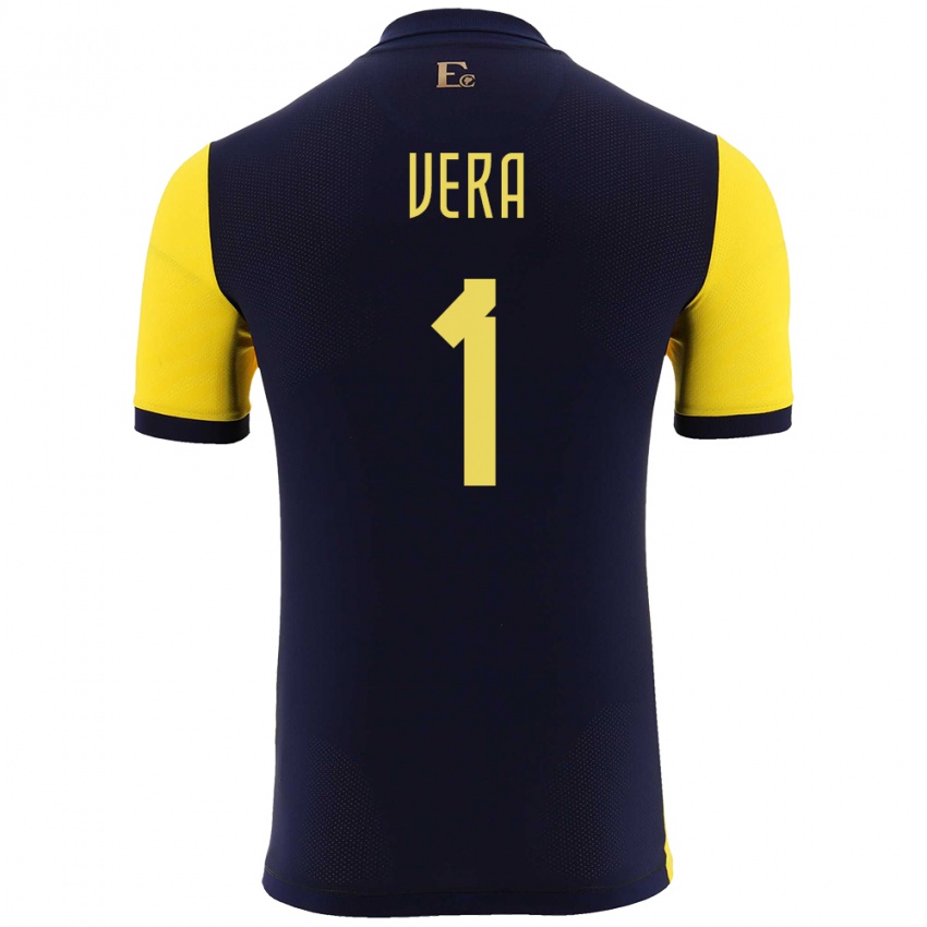 Mujer Camiseta Ecuador Andrea Vera #1 Amarillo 1ª Equipación 24-26 La Camisa México