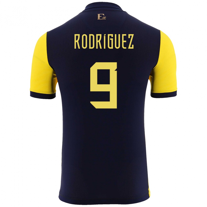Mujer Camiseta Ecuador Ingrid Rodriguez #9 Amarillo 1ª Equipación 24-26 La Camisa México
