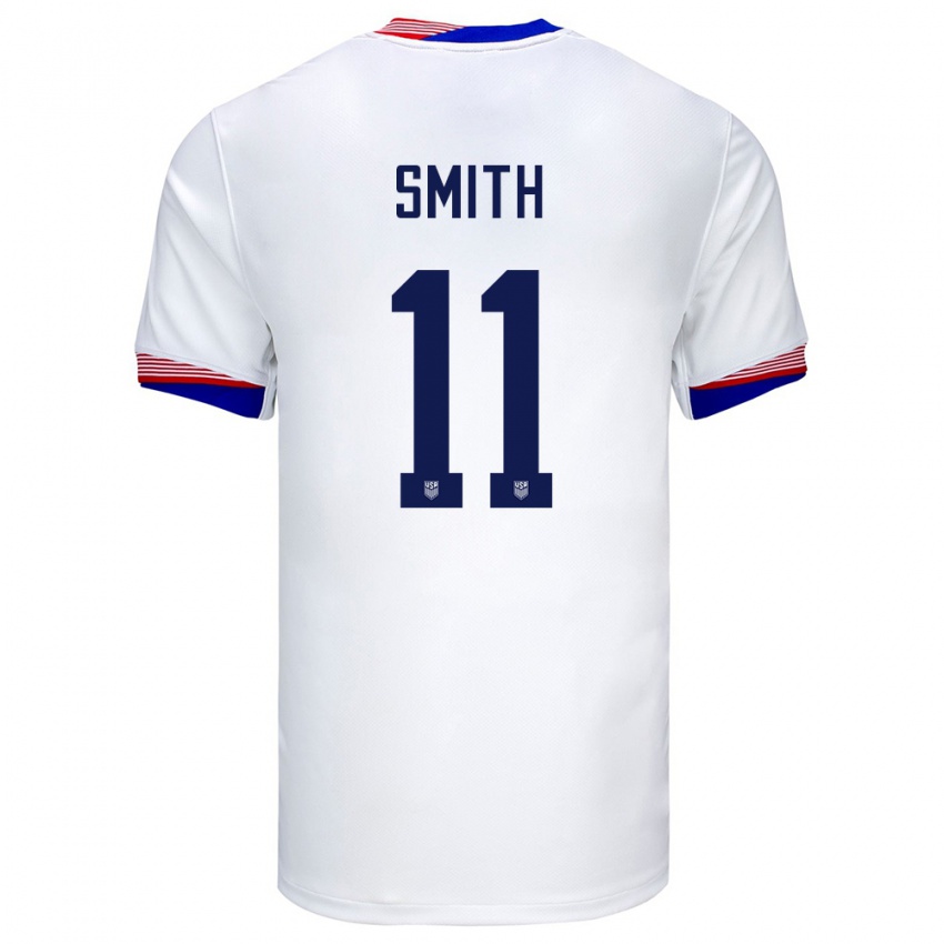 Mujer Camiseta Estados Unidos Sophia Smith #11 Blanco 1ª Equipación 24-26 La Camisa México