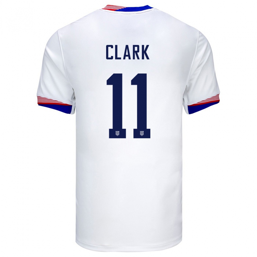 Mujer Camiseta Estados Unidos Caden Clark #11 Blanco 1ª Equipación 24-26 La Camisa México