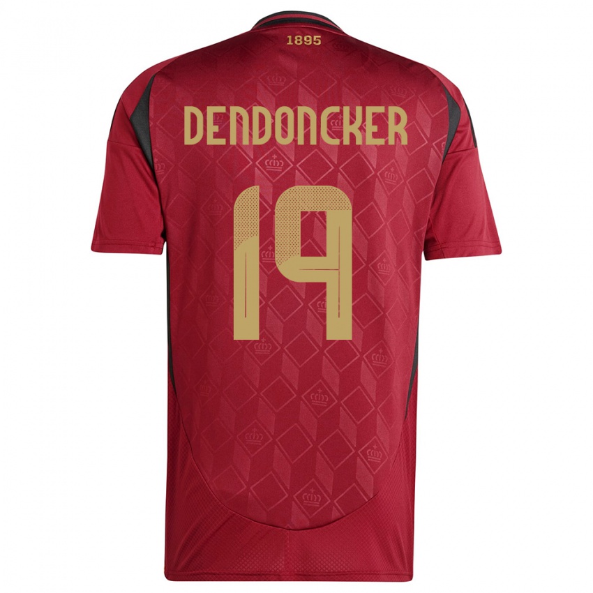Mujer Camiseta Bélgica Leander Dendoncker #19 Borgoña 1ª Equipación 24-26 La Camisa México
