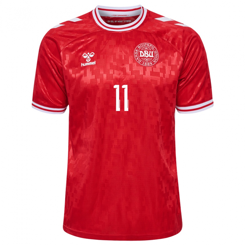 Mujer Camiseta Dinamarca Casper Tengstedt #11 Rojo 1ª Equipación 24-26 La Camisa México