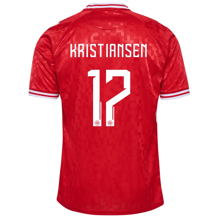 Mujer Camiseta Dinamarca Victor Kristiansen #17 Rojo 1ª Equipación 24-26 La Camisa México