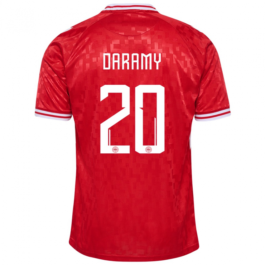 Mujer Camiseta Dinamarca Mohamed Daramy #20 Rojo 1ª Equipación 24-26 La Camisa México