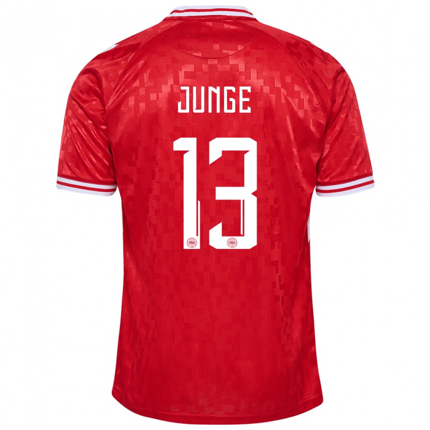 Mujer Camiseta Dinamarca Sofie Junge #13 Rojo 1ª Equipación 24-26 La Camisa México