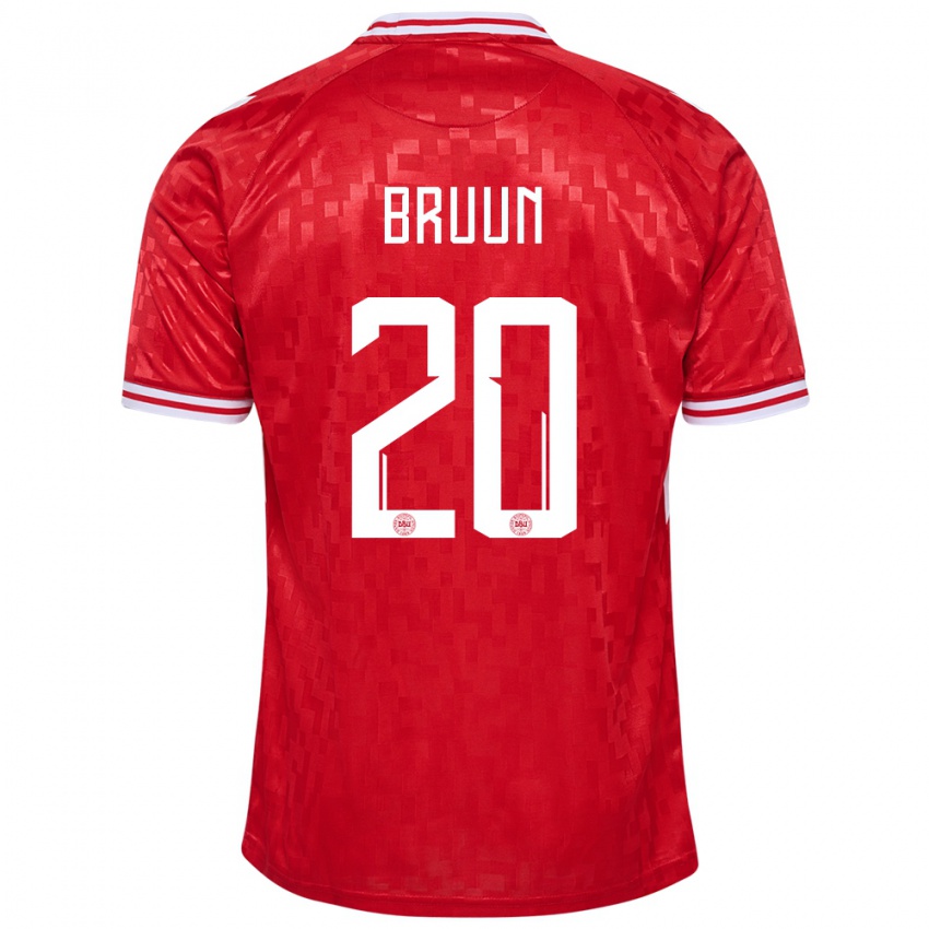 Mujer Camiseta Dinamarca Signe Bruun #20 Rojo 1ª Equipación 24-26 La Camisa México