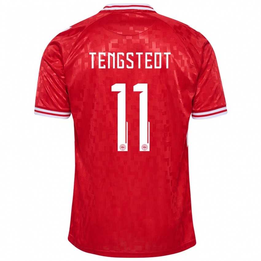 Mujer Camiseta Dinamarca Casper Tengstedt #11 Rojo 1ª Equipación 24-26 La Camisa México