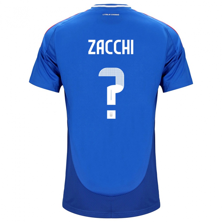 Mujer Camiseta Italia Gioele Zacchi #0 Azul 1ª Equipación 24-26 La Camisa México