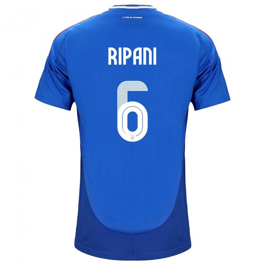 Mujer Camiseta Italia Diego Ripani #6 Azul 1ª Equipación 24-26 La Camisa México