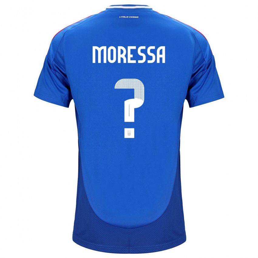 Mujer Camiseta Italia Kevin Moressa #0 Azul 1ª Equipación 24-26 La Camisa México