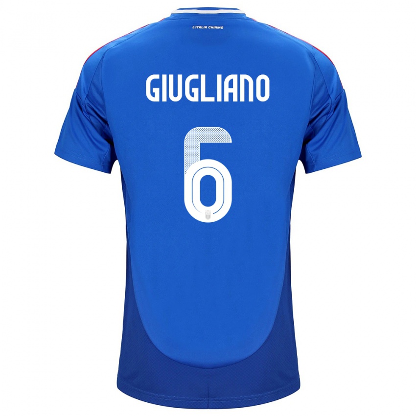 Mujer Camiseta Italia Manuela Giugliano #6 Azul 1ª Equipación 24-26 La Camisa México