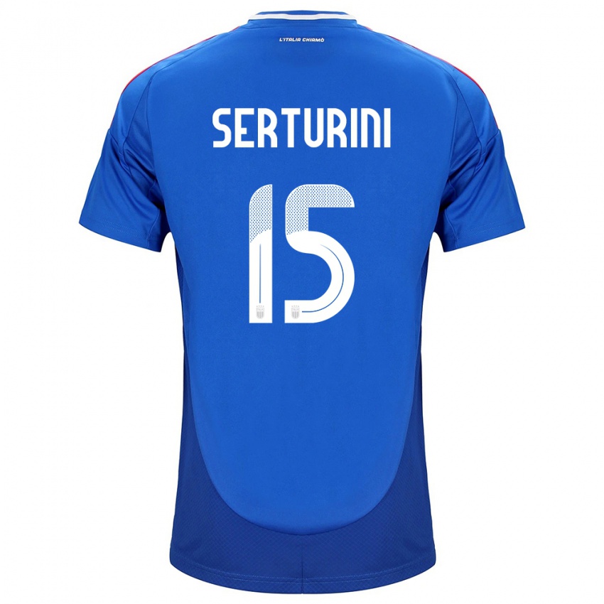 Mujer Camiseta Italia Annamaria Serturini #15 Azul 1ª Equipación 24-26 La Camisa México