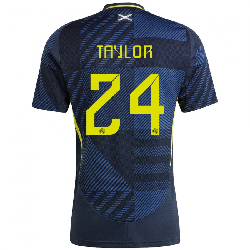 Mujer Camiseta Escocia Greg Taylor #24 Azul Oscuro 1ª Equipación 24-26 La Camisa México