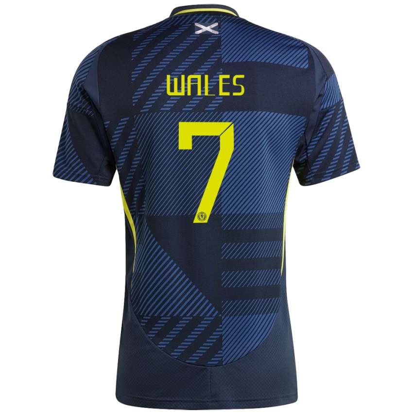 Mujer Camiseta Escocia Bobby Wales #7 Azul Oscuro 1ª Equipación 24-26 La Camisa México