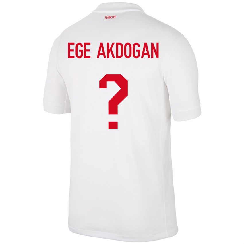 Mujer Camiseta Turquía Hasan Ege Akdoğan #0 Blanco 1ª Equipación 24-26 La Camisa México