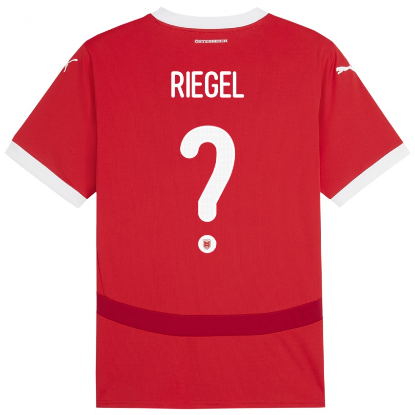 Mujer Camiseta Austria Adrian Riegel #0 Rojo 1ª Equipación 24-26 La Camisa México