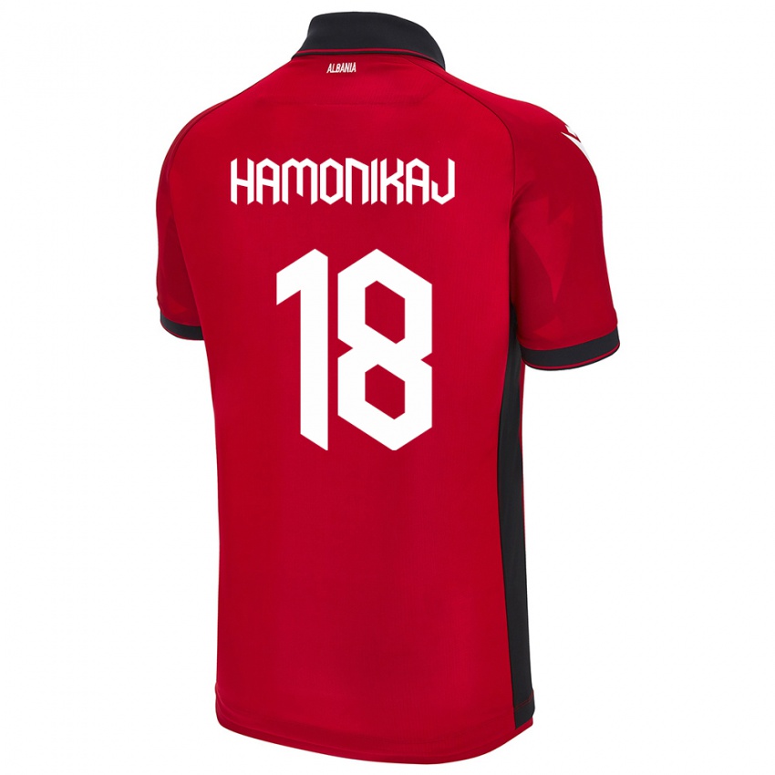 Mujer Camiseta Albania Klea Hamonikaj #18 Rojo 1ª Equipación 24-26 La Camisa México