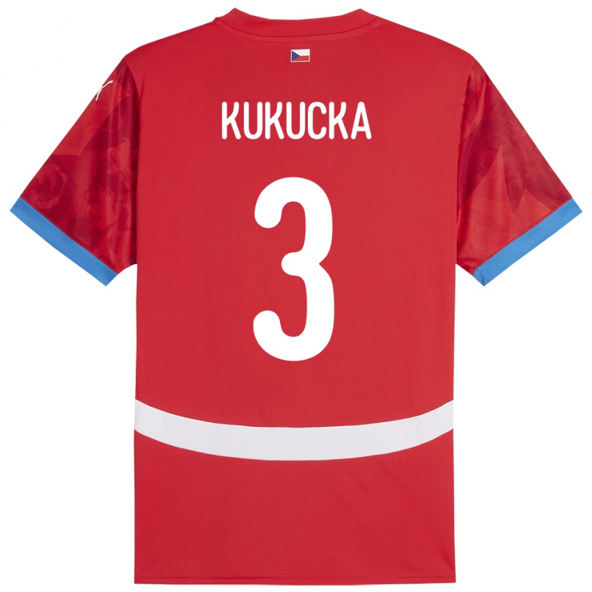 Mujer Camiseta Chequia Ondrej Kukucka #3 Rojo 1ª Equipación 24-26 La Camisa México