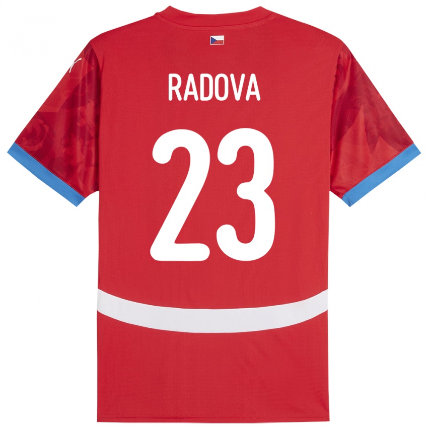 Mujer Camiseta Chequia Michaela Radová #23 Rojo 1ª Equipación 24-26 La Camisa México