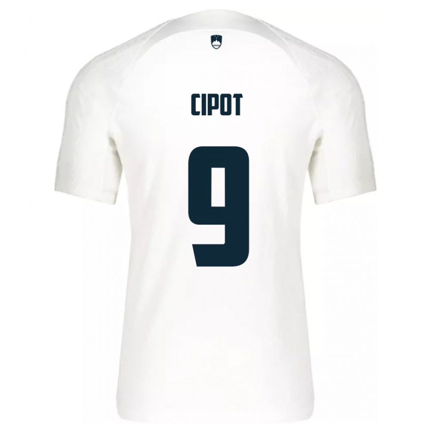 Mujer Camiseta Eslovenia Tio Cipot #9 Blanco 1ª Equipación 24-26 La Camisa México