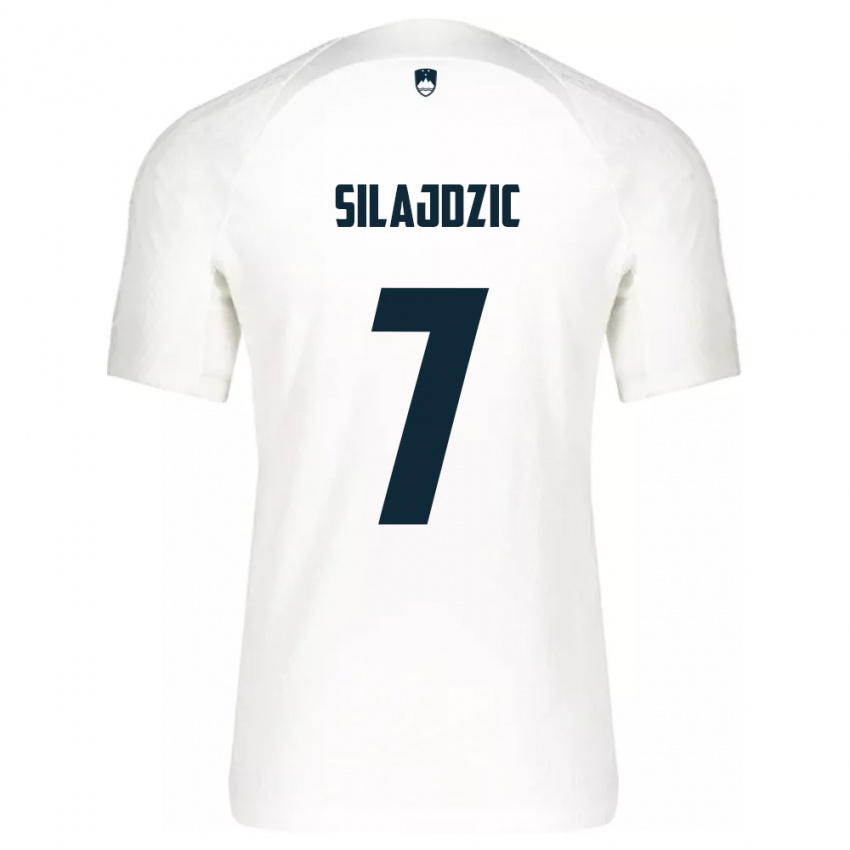 Mujer Camiseta Eslovenia Riad Silajdzic #7 Blanco 1ª Equipación 24-26 La Camisa México