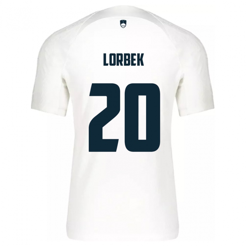 Mujer Camiseta Eslovenia Anej Lorbek #20 Blanco 1ª Equipación 24-26 La Camisa México