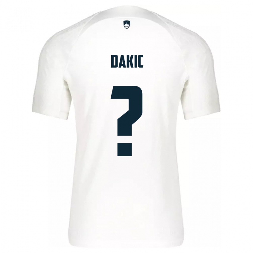 Mujer Camiseta Eslovenia Luka Dakic #0 Blanco 1ª Equipación 24-26 La Camisa México