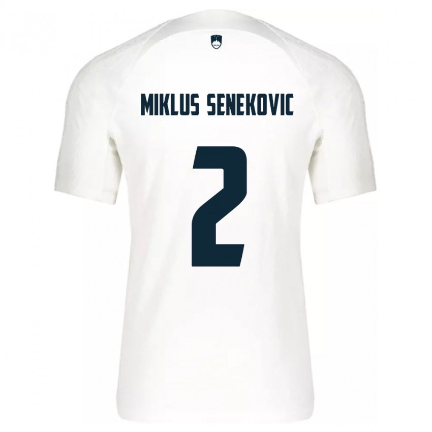 Mujer Camiseta Eslovenia Gal Miklus Senekovic #2 Blanco 1ª Equipación 24-26 La Camisa México