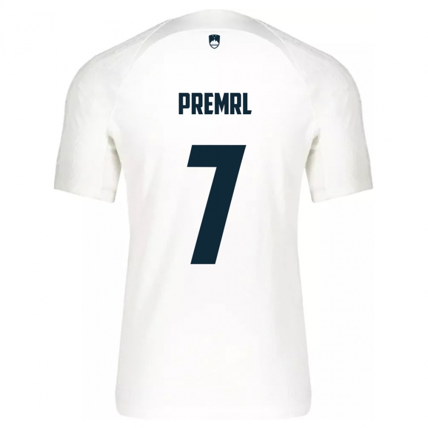 Mujer Camiseta Eslovenia Jaka Premrl #7 Blanco 1ª Equipación 24-26 La Camisa México