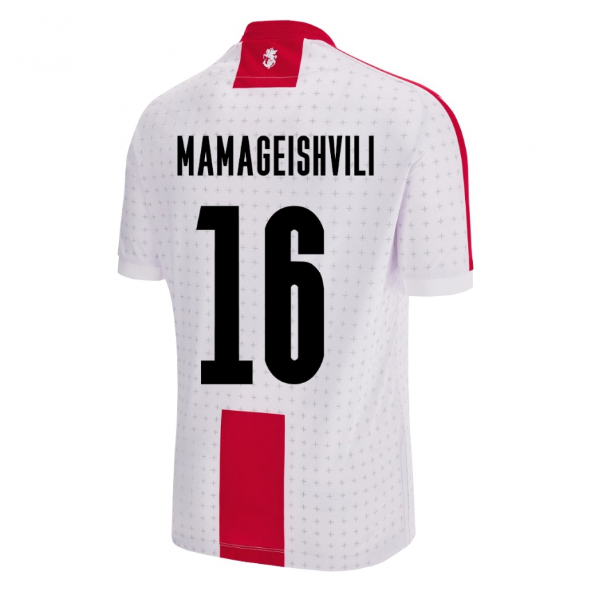 Mujer Camiseta Georgia Gizo Mamageishvili #16 Blanco 1ª Equipación 24-26 La Camisa México