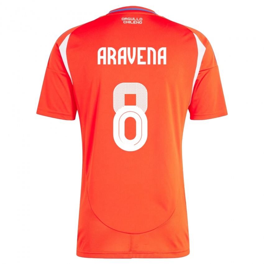 Mujer Camiseta Chile Alexander Aravena #8 Rojo 1ª Equipación 24-26 La Camisa México